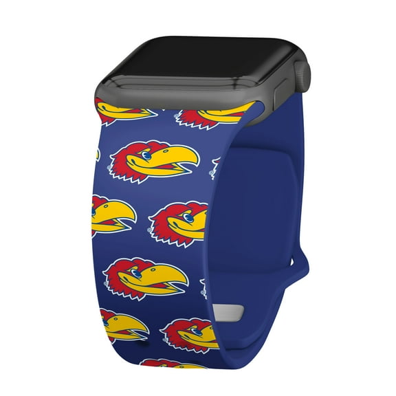 Jayhawks HD Repeating Logo Watch Band for Apple Watch - 42/44/45/49mm(46mm Series 10/11) Long by Affinity Bands