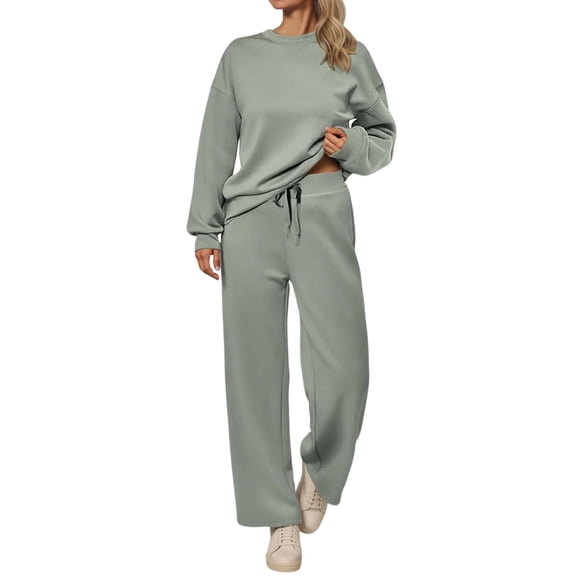 2 Piece Sets for Women - Long Sleeve Sweatshirt With Sweatpants Matching Sweat Sets for Women Casual Sets for Women