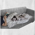 thumbnail image 6 of Alaskan Malamute Soft Flannel Fleece Blanket, Furry Arctic Doggies Husky Whelp Pedigree Pet Happy Siberian Mammal, Cozy Plush for Indoor and Outdoor Use, 50" x 70", Black Cream White, by Ambesonne, 6 of 6