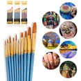 thumbnail image 1 of Fiudx Juego de 10 Pinceles para Pintura Acrílica, de Nailon, con Casquillos Inoxidables, para Detalles Finos, Versátil para Acrílico, Óleo, Acuarela, Miniaturas y Artistas., 1 of 7