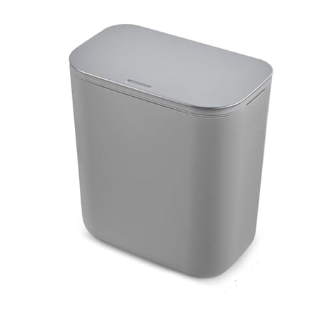 2.4 Gallon Hanging Trash Can with Stainless Steel Lid, Under Sink Compost Bin for Kitchen Cabinet Door Mounted, Food Waste Container for RV, Bathroom, Office