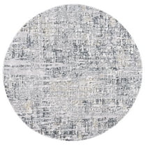 SAFAVIEH Toscana Yasim Abstract Polyester Area Rug, Ivory/Grey, 6'7" x 6'7" Round