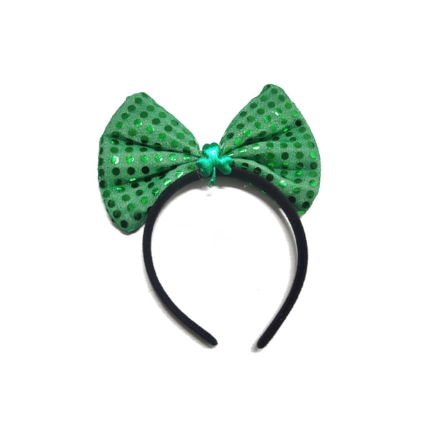 Diadema con lazo para festival, sombrero pequeño verde para el día de San Patricio, collar con trébol