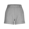 thumbnail image 4 of Qiopertar Women's Hiking Shorts with Pockets Elastic Waist Casual Outdoor Adventure Travel Slim Fit Stretch Shorts, Gray L, 4 of 7