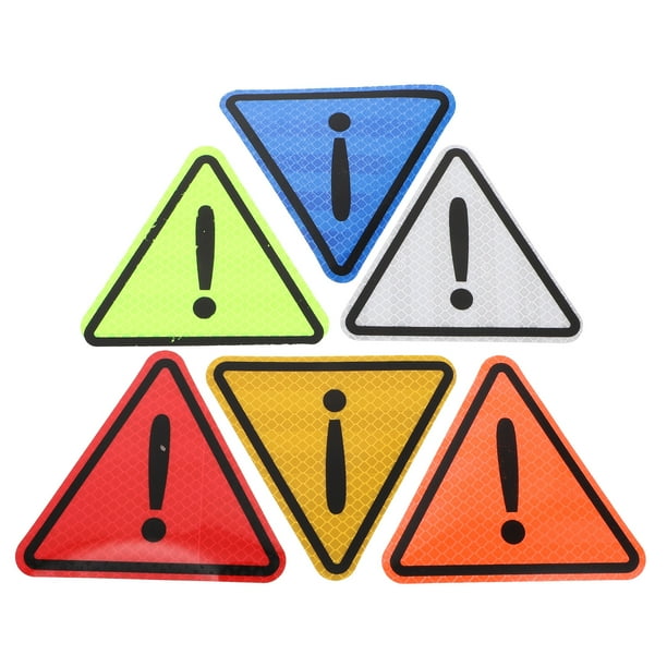EeaseMX 1 juego de pegatinas reflectantes de seguridad para coche, señales de peligro, pegatinas triangulares de peligro para coche.