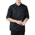 thumbnail image 2 of BELOVING 3/4 Sleeve Chef' Jacket Kitchen Cook Coat Uniforms Unisex Black, 2 of 10