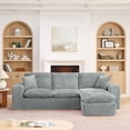 thumbnail image 2 of 107" Modern Boucle Sectional Sofa with Reversible Chaise for Living Room, Comfy Cloud Couch with Pillows (Gray), 2 of 11