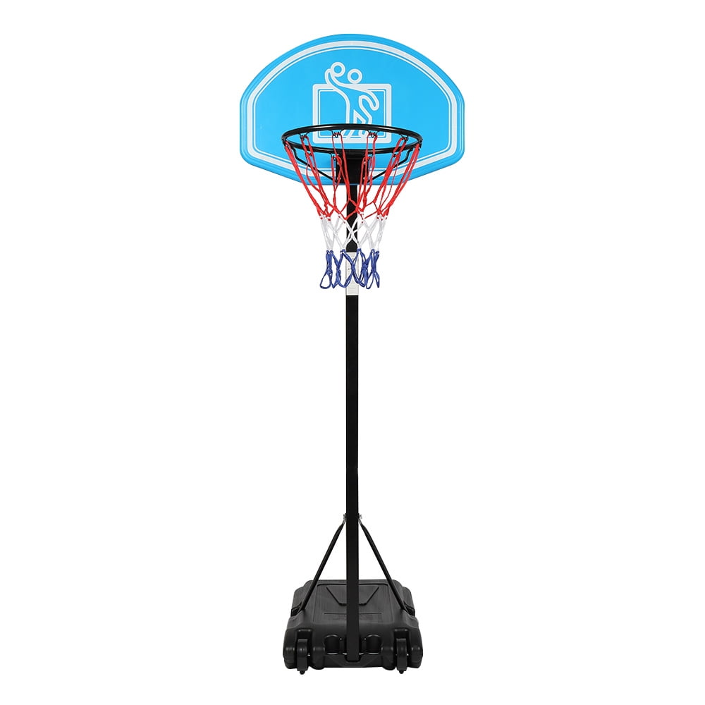 LYBOHO Height-Adjustable 3.7-7.72 FT Basketball Hoop & Goal Nylon Net Multicolor Portable Stand Backboard System W/2 Wheels & Fillable Base for Kids Youth Adult Indoor Outdoor Weather-Resistant 
