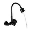 thumbnail image 1 of Chrome Wall Mounted Dual Hole Kitchen Faucet, Lead Free Hot Cold Water Mixer Tap, Stream Spray Bubbler 360 Rotation Flexible Pipe ,Versatile Features, 1 of 7