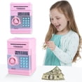 thumbnail image 2 of HLONK Children‘s Money Saving Bank Deposit Box Intelligent Voice Mini Safe and Vault for Kids with Pass Code (Pink  Button Random Color), 2 of 6