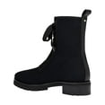thumbnail image 3 of KATE SPADE NEW YORK Womens Black Lug Sole Stretch Merigue Round Toe Block Heel Lace-Up Combat Boots 9.5 B, 3 of 5