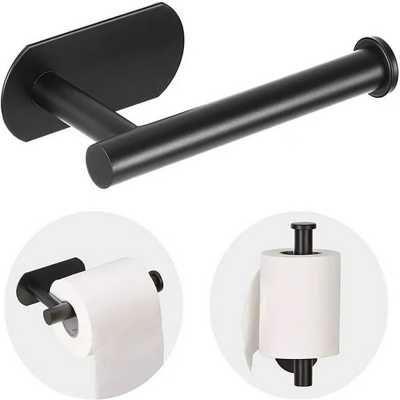Self Adhesive Black Toilet Paper Holder 1 Count
