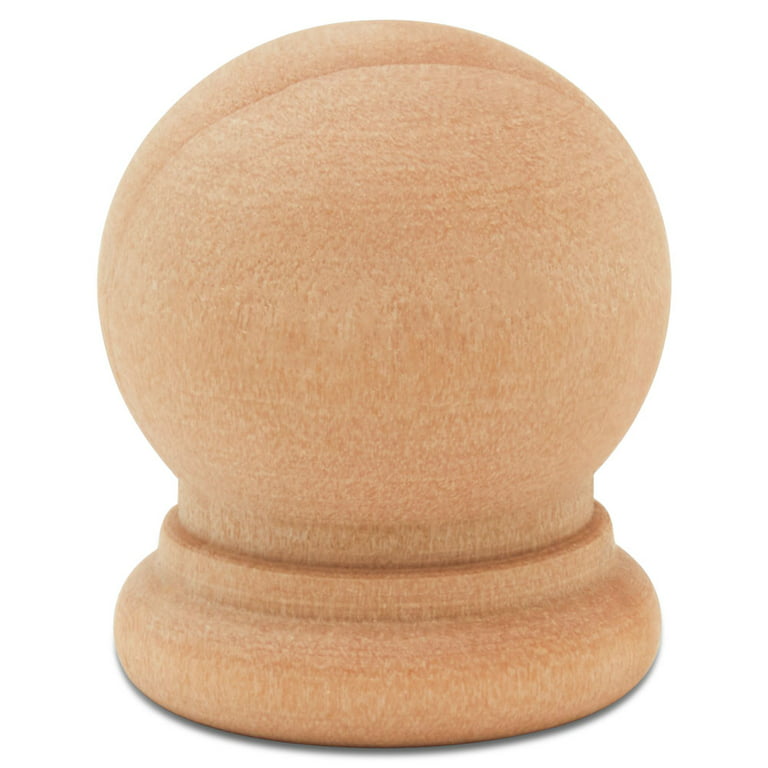 Wood Finials, 3/4 inch Tall with 1/4 inch Hole, Unfinished Wood Finials for 1/4 inch Dowel Rods, Wood Dowel Caps for Crafts and DIY, Pack of 100 by