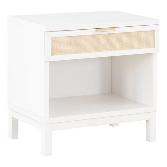 Pemberly Row Contemporary White Wood 1-drawer Storage Nightstand