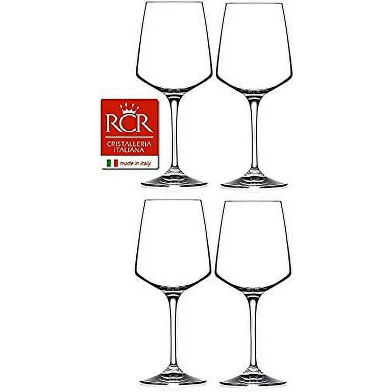 RCR Cristalleria Italiana Aria Collection 4 Piece Crystal Glass Set (White  Wine (15.5 oz))