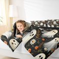 thumbnail image 3 of Feelyou Hippie Halloween Ghost Full Size Comforter Sets, Orange Bohe,ian Floral Bedding Comforter Set,, Black Reversible, 3-Piece, 1 Comforter and 2 Pillowcases, 3 of 7