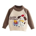 thumbnail image 4 of IVEYRTF Kids Pullover Sweater Boys Casual Knitted Tops with Adorable Puppy Print Cozy Warm Round Neck for Everyday Wear Soft Comfortable Childrens Outerwear for Cool Weather(Coffee,2-3 Years), 4 of 7
