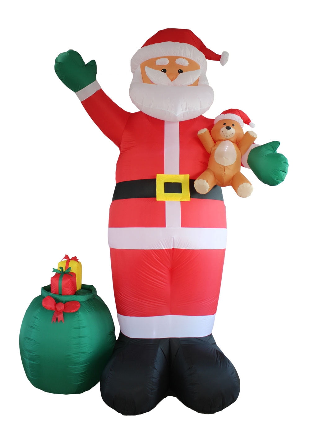 Impact Select Tall 11.8 ft Christmas Inflatable Santa Claus with Gift Bag and Teddy Bear for Xmas Holiday