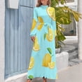 thumbnail image 3 of Vestido largo limones sobre azul Vestidos de verano para mujer Vestidos de fiesta para mujer Vestido largo para mujer Vestido de noche para mujer, 3 of 4