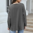 thumbnail image 5 of Kaemgyyd Oversized Tshirts for Women Loose Fit Solid Color Basic Tee Fall Trendy Clothes Casual Long Sleeve V Neck Tops, 5 of 7