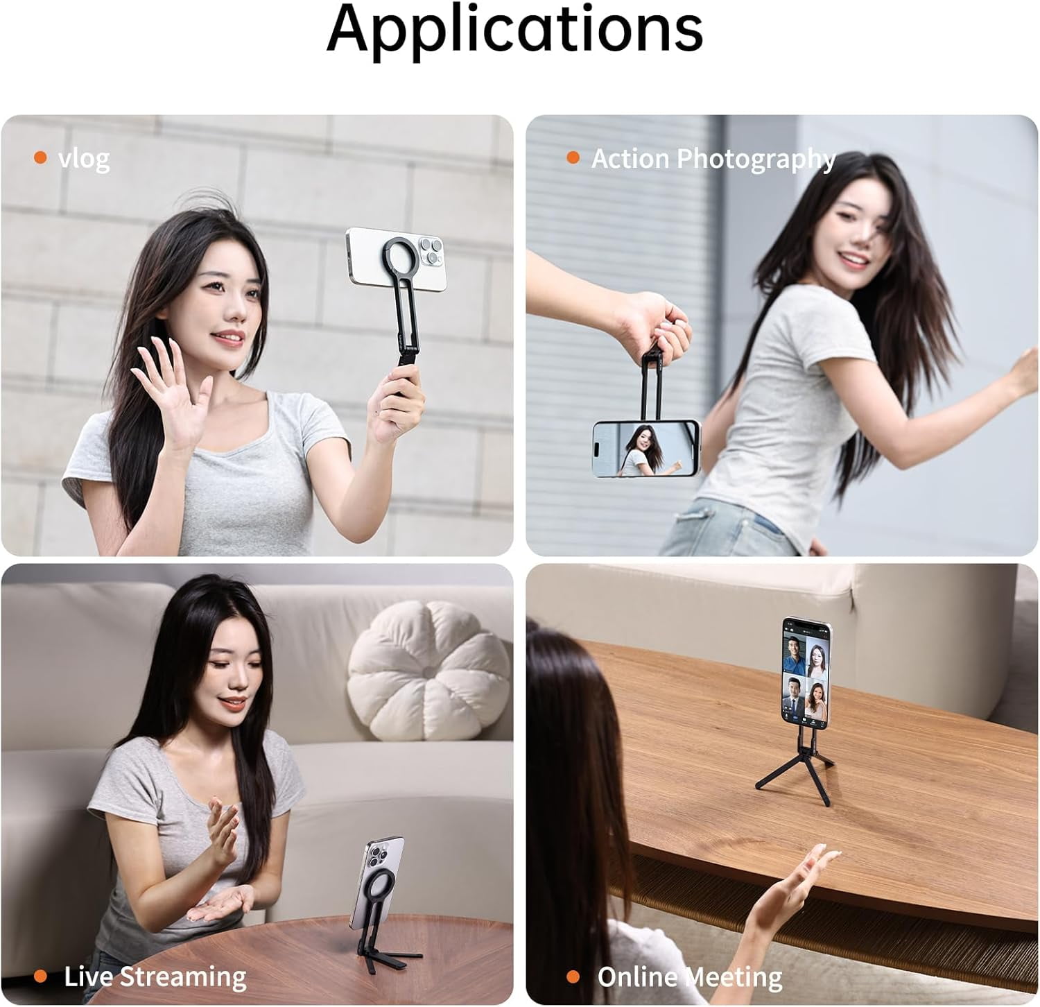 ULANZI MA30 Magnetic Phone Tripod Aluminium Foldable Pocket Stand for iPhone