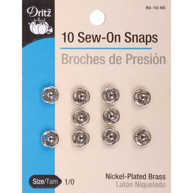 1/2" Nickel Plated Chap Snap Pack Of 10 