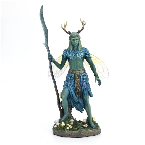 Veronese Design 10 3/8" Winged Antler Elven Druid Resin Statue Hand Painted Figurine