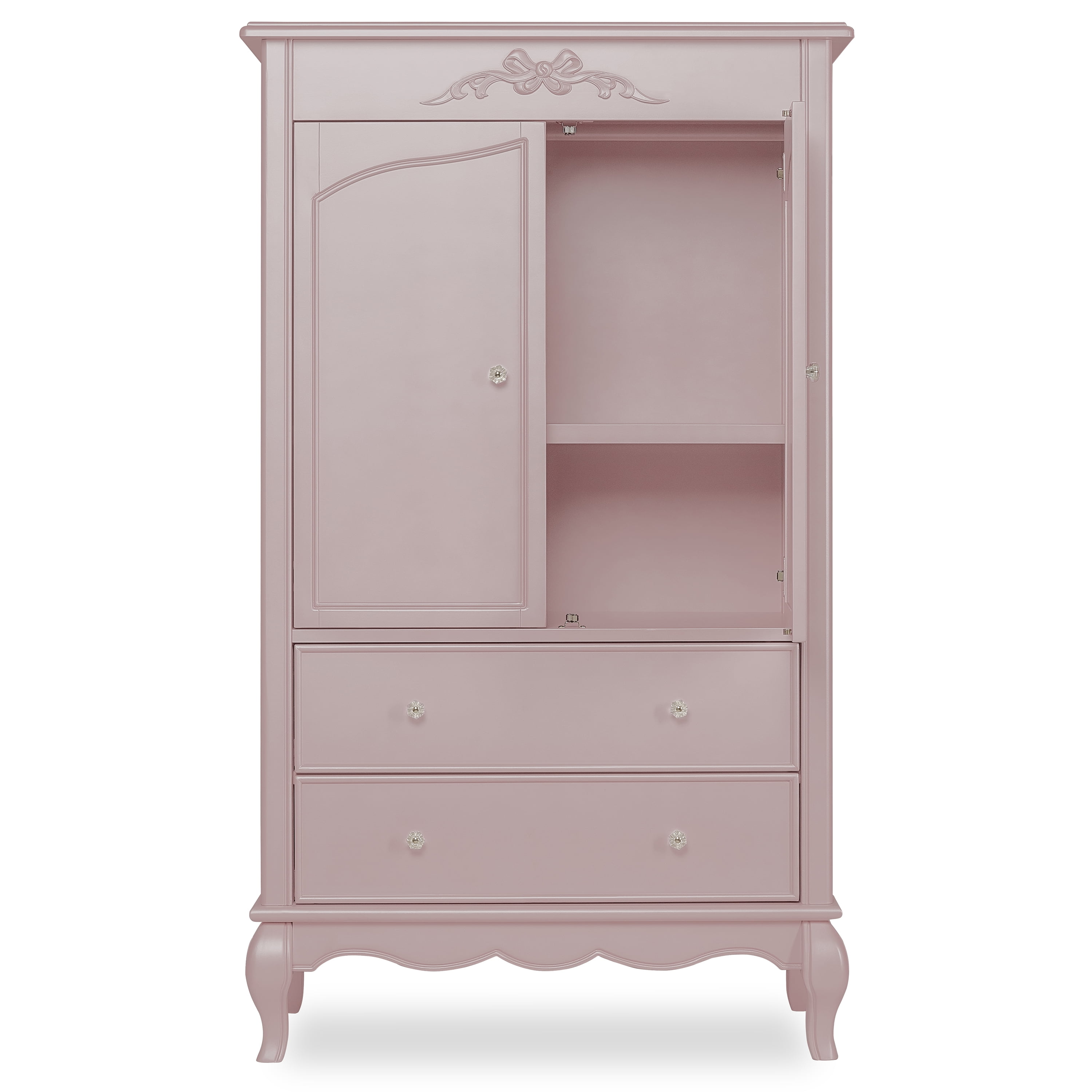 Evolur Aurora Armoire in Dusty Rose Spacious Storage Walmart