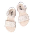 thumbnail image 1 of Xfvqtps Kids Girls Princess Sandals Open Toe Knit Upper Flower Hook and Loop Soft Sole Flats Summer Shoes, 1 of 8