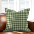 thumbnail image 5 of Throw Pillow Covers 20x20 Inch, Green Gingham Decorative Pillow Cases for Couch Sofa Bed, Farmhouse Buffalo Plaid Checkered Cotton Linen Square Home Decor Pillowcases with Hidden Zipper, 5 of 9
