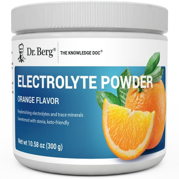 Dr. Berg Electrolyte Powder - Orange Hydration Powder, 50 Servings