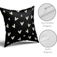 thumbnail image 4 of Valentines Pillow Covers 16x16 Set of 2 Black Love Heart Holiday Decorative Throw Pillows Romantic Valentine Day Themed Gifts Pillowcase Cotton Square Cushion Cover Decor for Home Couch Bed Soft, 4 of 6