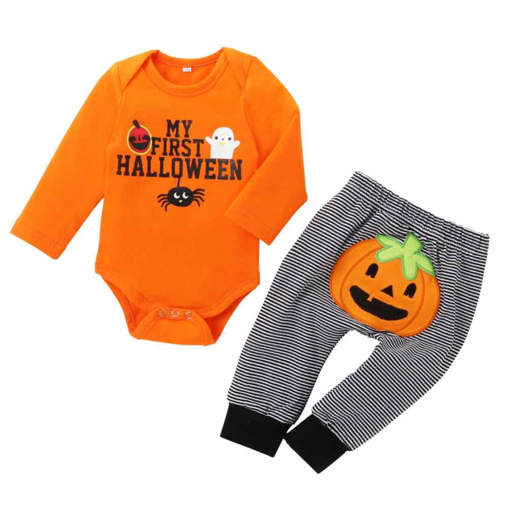 Personalised Halloween  Romper suit Personalised Sleep suit First Halloween outfit baby gift treat or treak choose colour