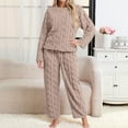thumbnail image 2 of Hearthz Fleece Pajamas Women Warm Pjs Sets 2 Piece Loungewear Winter Sleepwear Winter Sherpa Warm Fuzzy Cozy Sleepwear Pajama Sets, 2 of 5