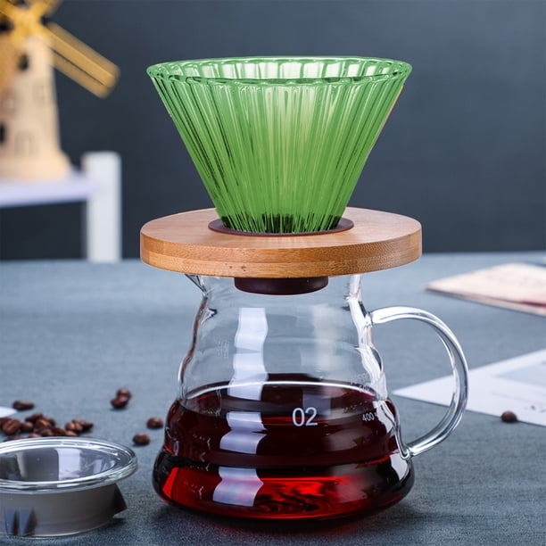 Xihbxyly Ventas Compras En Línea Taza In Filtro Cafes In Vidrio In Color Cafes, Taza Portátil In Filtro Cafes In Mano, Filtro Reutilizable Por Goteo, Base En Madera Extraíble