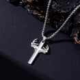 thumbnail image 5 of Fish Hook Necklace for Men 925 Sterling Silver Antler Duck Necklaces Antler Fish Hook Hunting Jewelry Gifts for Father, 5 of 6