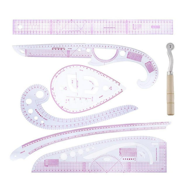 Rongfmy 7Pcs French Curve Ruler Set Multifunction for Sewing Dressmaking Tailor Tool