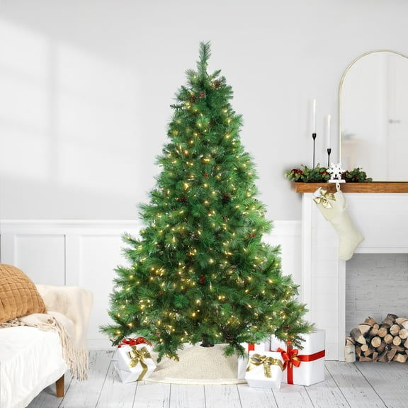 Northlight 6.5' Prelit Artificial Christmas Tree Full Denali Mixed Pine - Multi-Color LED Lights
