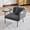 Dark Gray, variant on Pawverly Leisure Lounge Chair with Attached End Table, Upholstered Single Sofa Chair with Pillow and Storage Pocket for Small Spaces, Modern Relaxing Chair Dark Gray