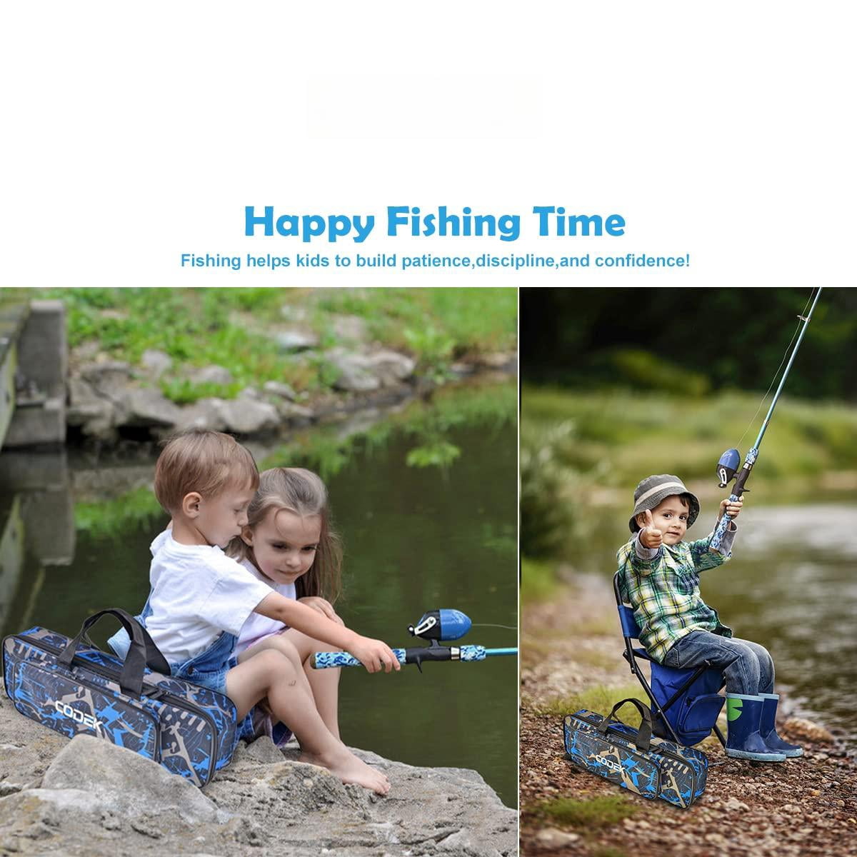 Fishing Pole Set With Full Starter Kits 2 Portable Telescopic Rod And Spincast Reel Cambos A Net 2 Buckets For
