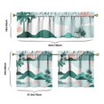 thumbnail image 6 of Palm Trees and Sailboats Kitchen Curtain Set 3PCS, 27.5x24 Inch Polyester Panels for Hawaiian Oceanfront Window Style, 6 of 6