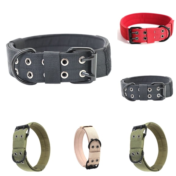 Dog Collar Heavy Duty Dog Collar Dog Collar Metal Buckle Green Nylon Adjustable Dog Collar for Medium Large Dogs Padded Wide Dog Training Collar for Outdoor Walking Training 1