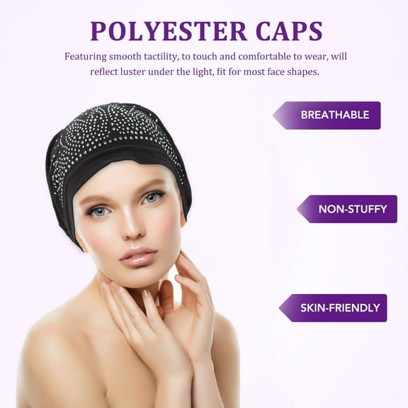 MUSEYA 1Pcs Hat Woman Women Hair Hats Black Elastic Design Night Hair Wrapping Patients