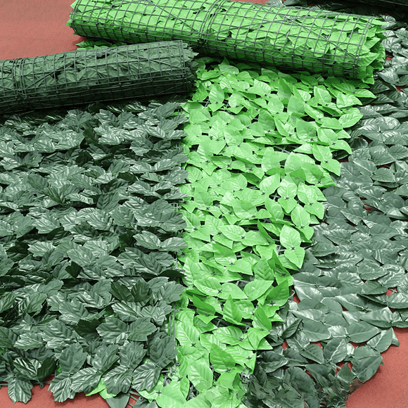 Valla de plástico de simulación Valla de patio Valla de simulación Muro de plantas Valla de hojas verdes para jardín al aire libre