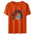 thumbnail image 5 of Dadaria Tee-Shirt pour Femmes Orange Manches Courtes Col Rond Hauts Été Chandail Blouses L, 5 of 5