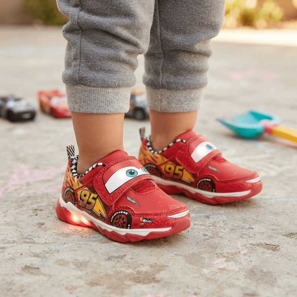 Disney Pixar Cars Lightning McQueen Light Up Sneakers. (Toddler/Little Kids)