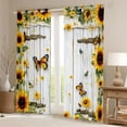 thumbnail image 2 of Castle Fairy Floral Sunflowers Curtains Pack of 2 (42x84 Each) for Boys Girls,Flying Butterflies Curtains Blackout,Old Barn Door Bedroom Curtains,Lightweight Room Decor, 2 of 6