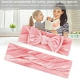thumbnail image 6 of Mother-child Headbands Knotted Baby and Mommy Bandeaux Pleuche Elastic Bowknot Headwraps, Pink, 6 of 10