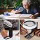 thumbnail image 3 of 25X 6X Lighted Reading Magnifier Magnifying Glass with 6 LED 2UV Light Handheld Magnifier Desk Stand, 3 of 4
