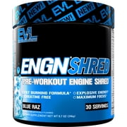 Pre Workout for Weight Loss - ENGN Shred Pre Workout Powder for Maximum Energy & Focus - Natural Caffeine from Coffee Bean & Green Tea Extract - Fat Burner Preworkout Supplement 30 Servings BlueRaz